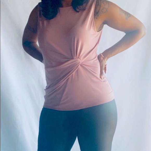 Knot Front Sleeveless Blouse - Picture 3 of 8